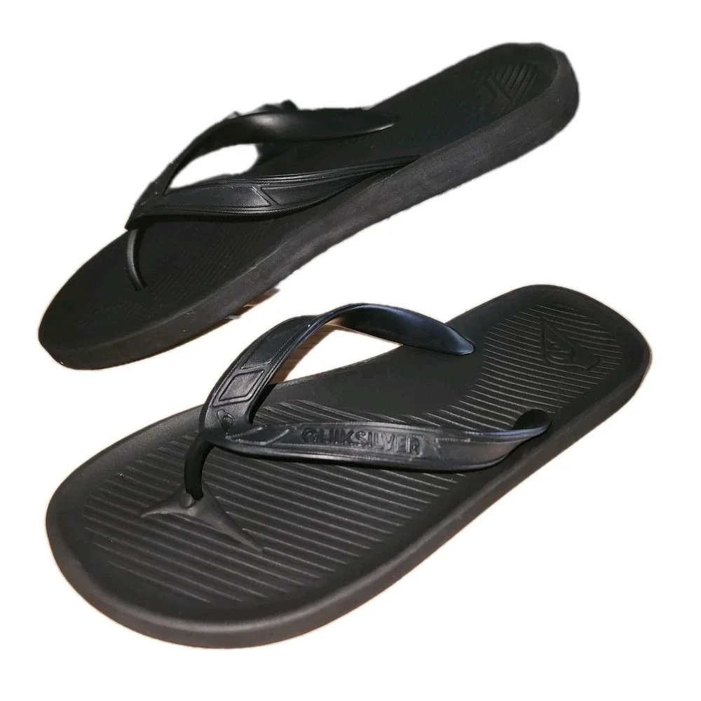 Quiksilver Men's‎ Haleiwa Flip Flops Sandals Black -10/11 AQYL100627-SBKM SOLID